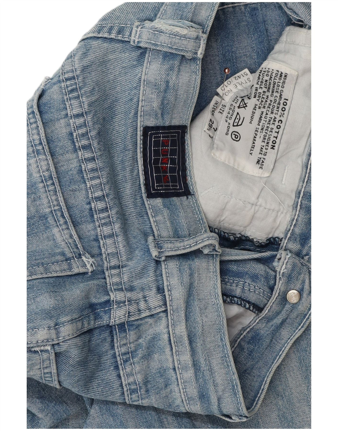 Vaqueros cónicos vintage para mujer W26 L29 Algodón a rayas azules