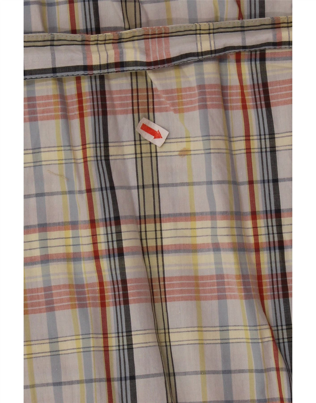 Vintage mujer camisa vestido Reino Unido 14 medio multicolor cheque algodón