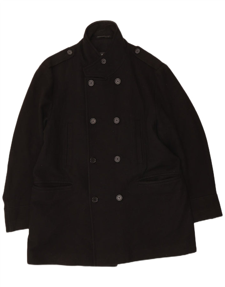 Marks & Spencer Abrigo cruzado para hombre UK 42 XL Lana negra