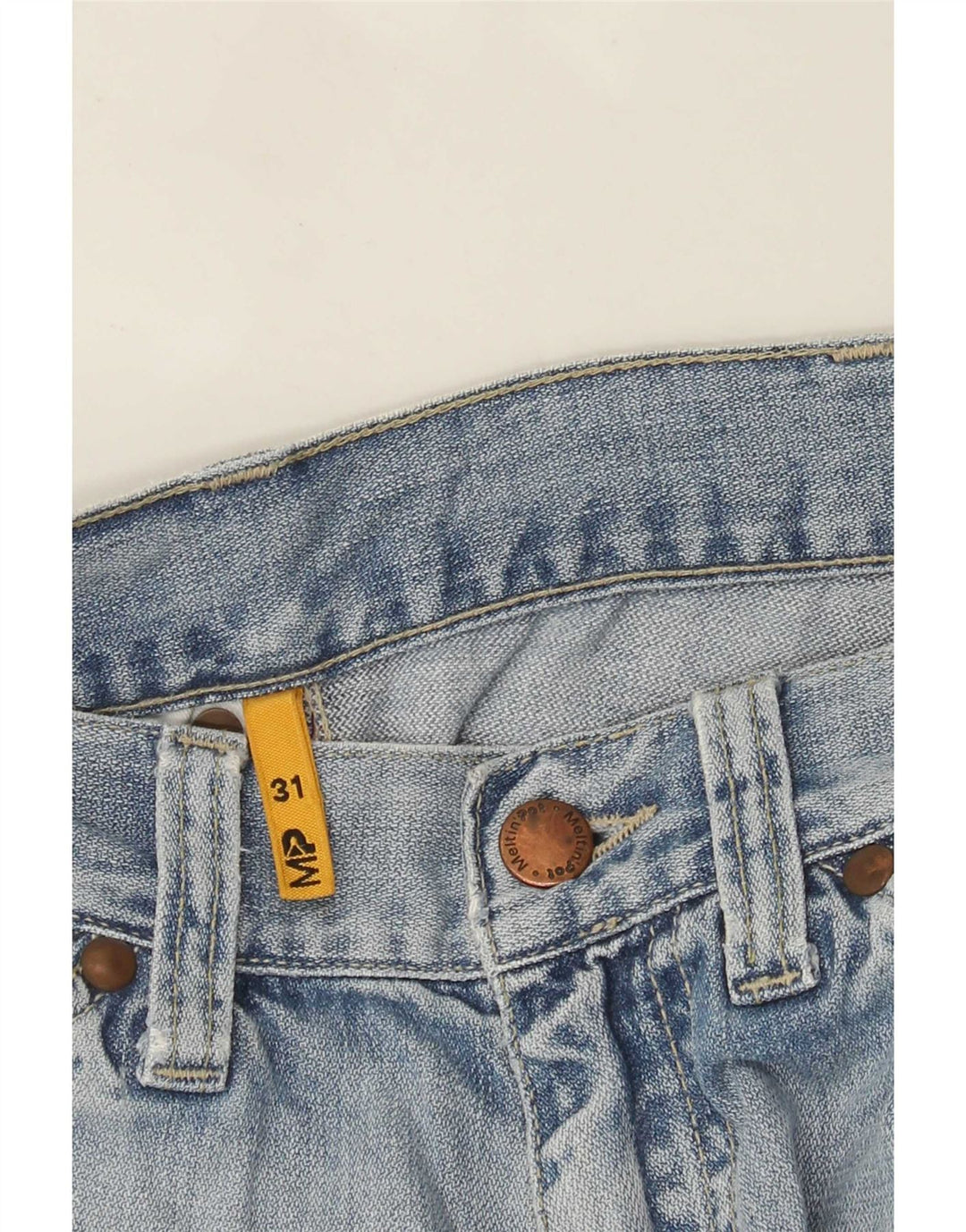 Meltin' Pot Shorts vaqueros cargo para hombre W31 Azul medio