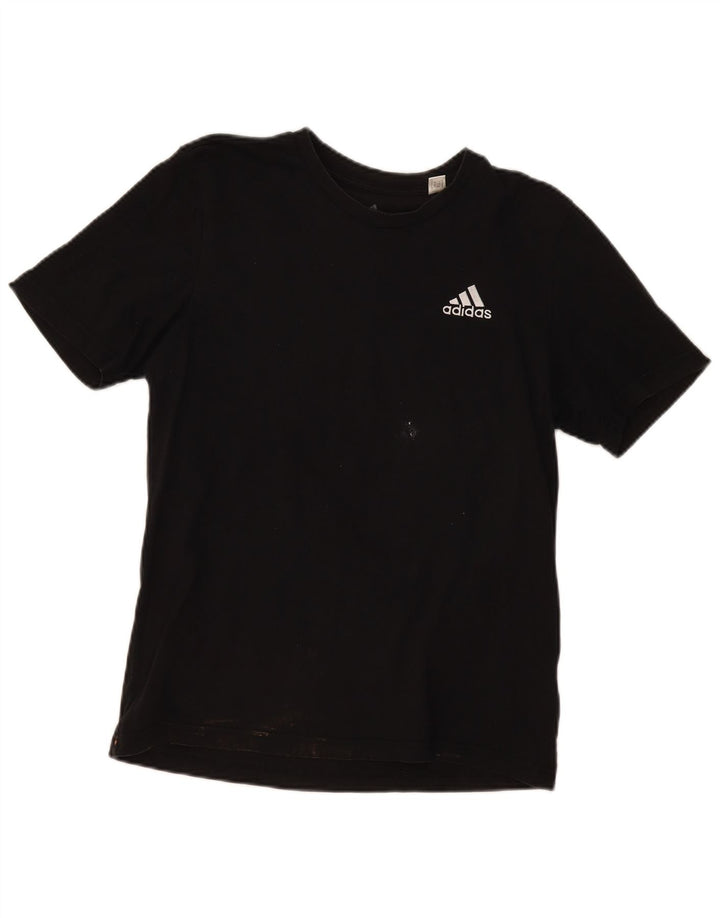 Adidas - Camiseta para hombre, talla pequeña, algodón negro