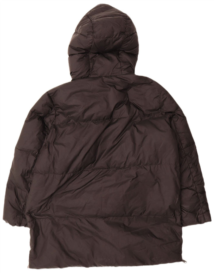 Zara Mujer Abrigo Acolchado Extragrande Con Capucha UK 40 Small Poliamida Negra