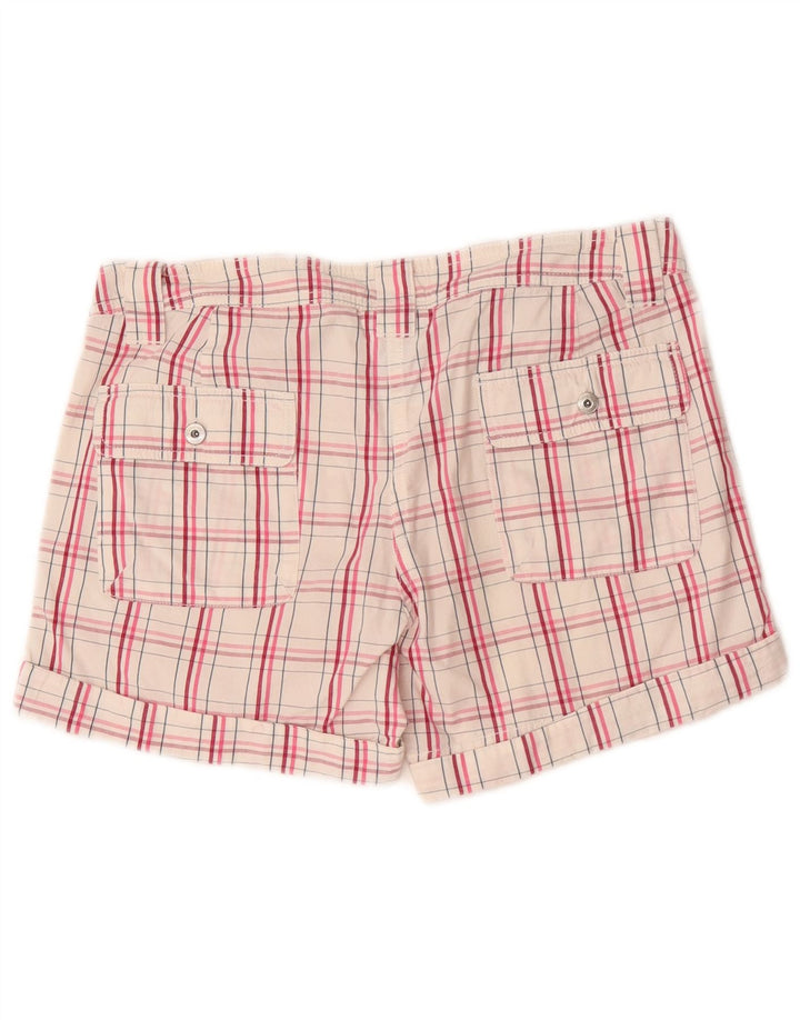 Champion Pantalones Cortos Chinos Para Mujer Pequeños W27 Algodón A Cuadros Blancos