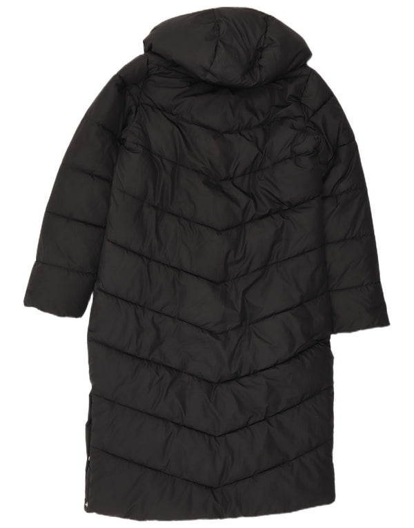 Hollister Mujer Abrigo Acolchado Con Capucha UK 44 Mediano Negro Colorblock