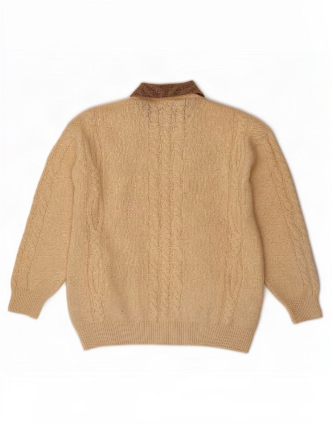 Cacharel Hombre Polo Cuello Jersey Jersey IT 52 Grande Lana Beige