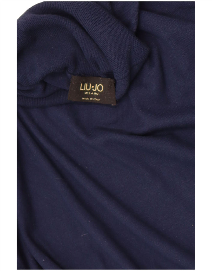 Liu Jo Jersey con cuello vuelto para mujer, talla 44, talla M, azul marino