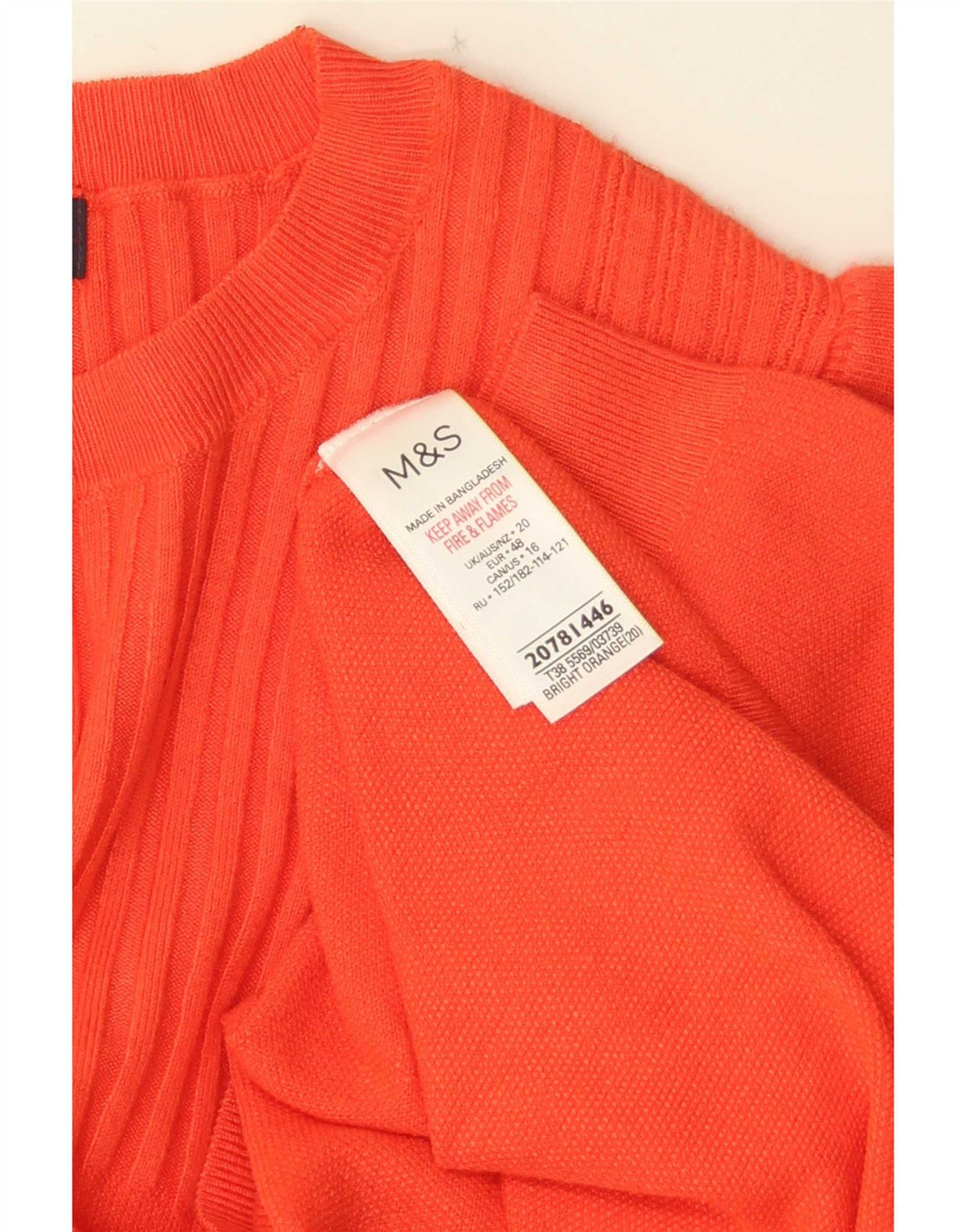 Marks & Spencer Blusa para Mujer Top UK 20 2XL Viscosa Naranja