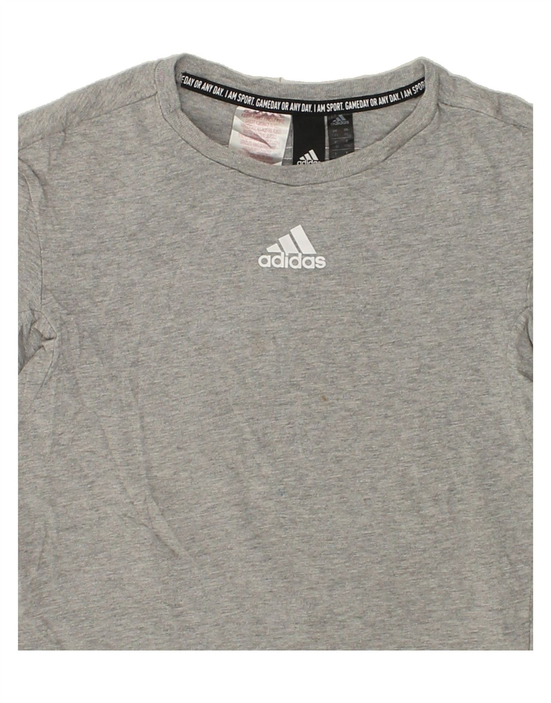 ADIDAS Girls T-Shirt Top 7-8 Years Grey Cotton | Vintage Adidas | Thrift | Second-Hand Adidas | Used Clothing | Messina Hembry 