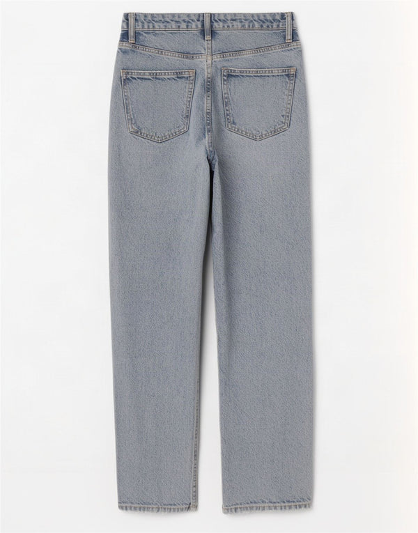Zara Jeans Rectos De Tiro Alto Para Mujer EU 34 2XS W24 L27 Azul
