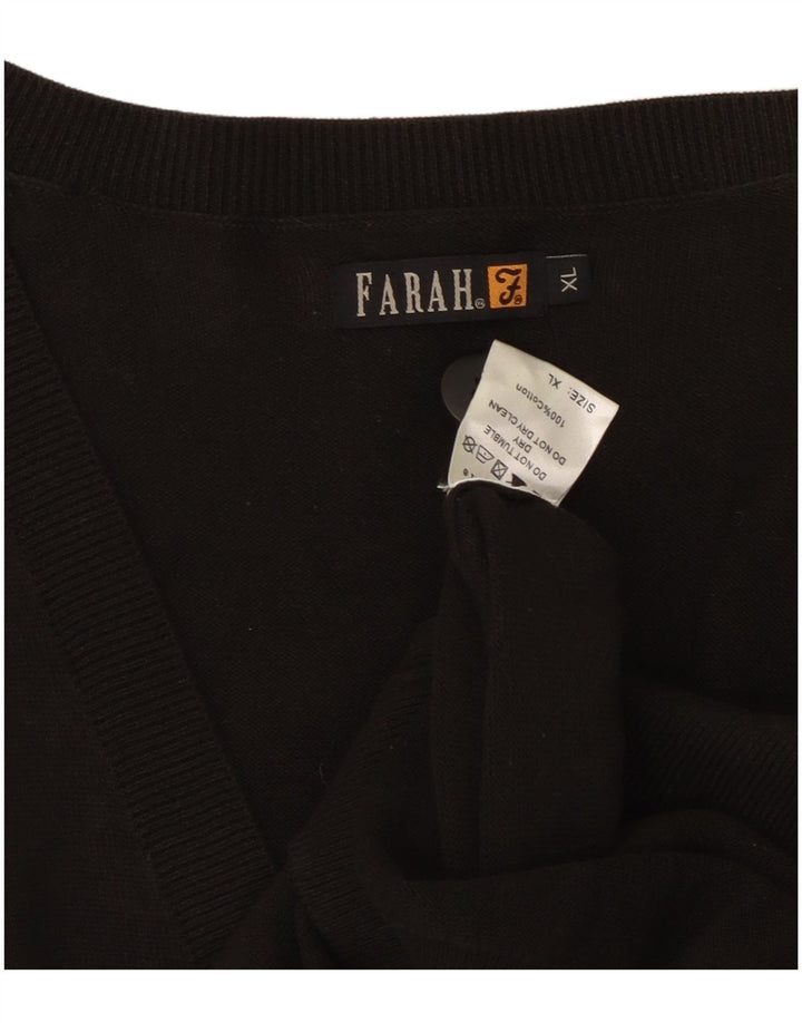 FARAH Cárdigan para Hombre XL Algodón Negro