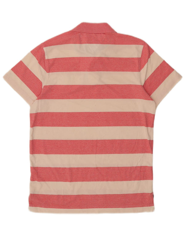 Tommy Hilfiger Polo de corte slim con gráfico para hombre, talla pequeña, color rosa a rayas