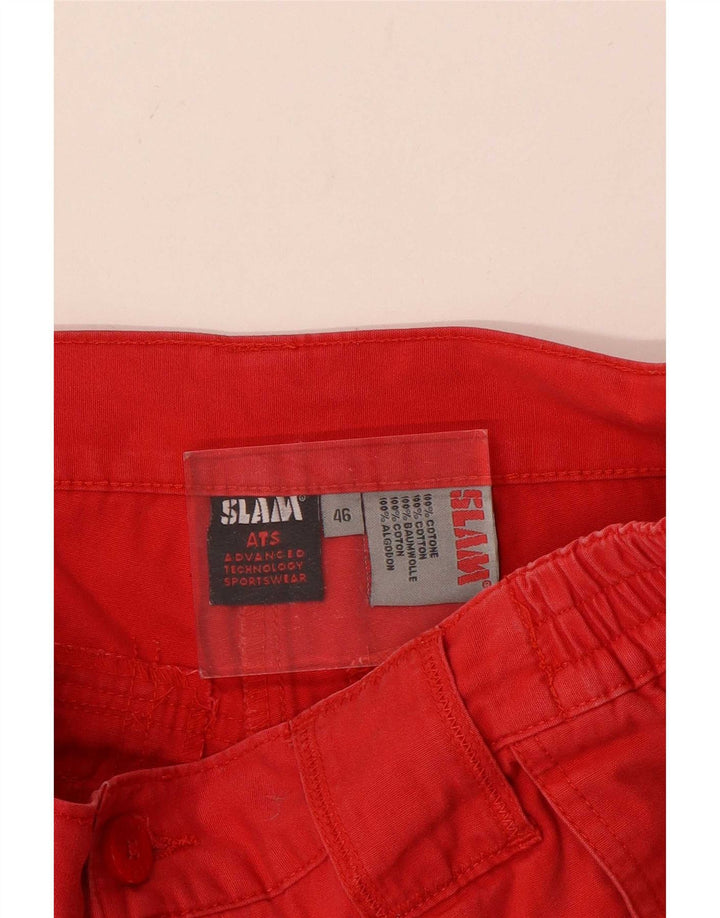 Slam Pantalones cortos cargo para hombre IT 46 Small W32 Algodón rojo