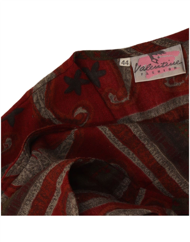 Chaleco Vintage Mujer IT 44 Poliéster Paisley Burdeos Medio