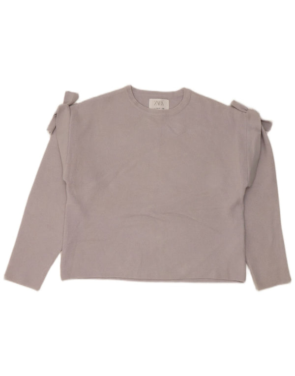 Zara Jersey Niña Cuello Redondo 13-14 Años Viscosa Gris