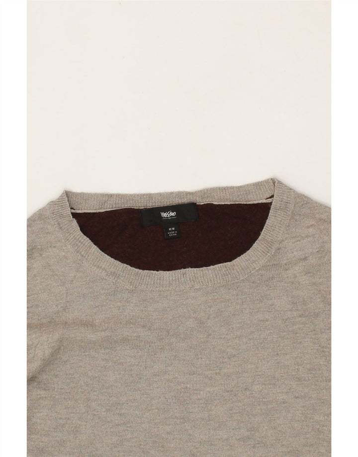 MOSSIMO Womens Boat Neck Jumper Sweater UK 12 Medium Grey Colourblock Vintage Mossimo and Second-Hand Mossimo from Messina Hembry 