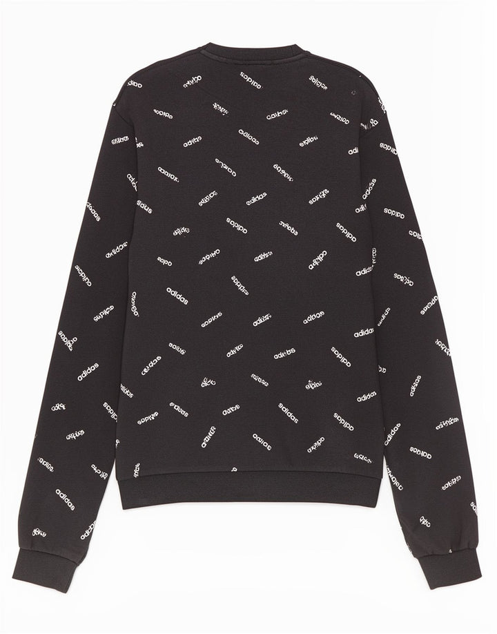 Adidas Hombre Sudadera Gráfica Jumper Medium Negro Algodón