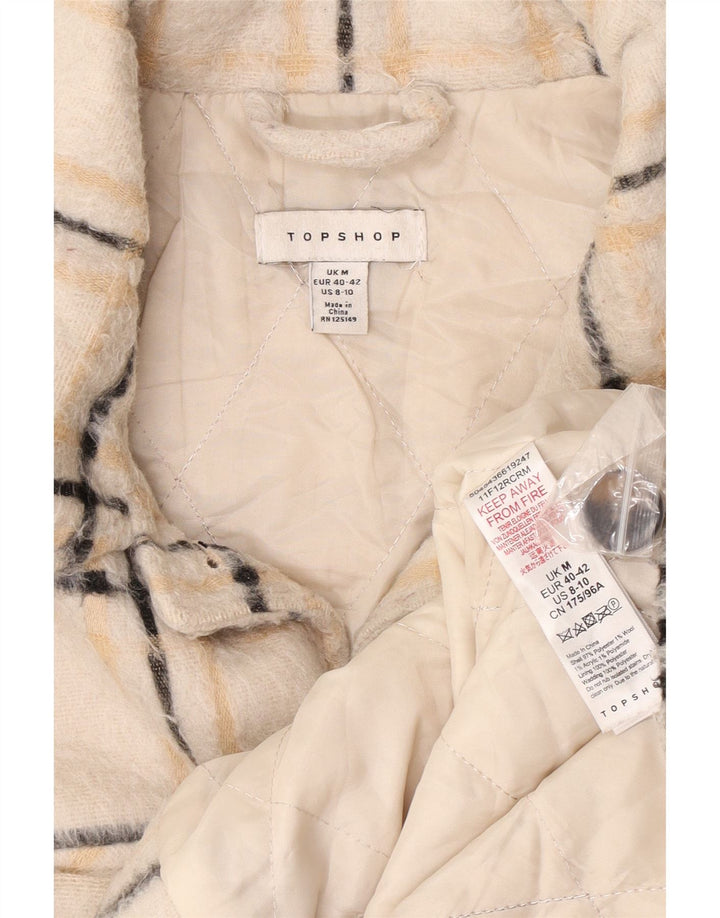 Topshop Chaqueta bomber extragrande para mujer Reino Unido 14 Poliéster a cuadros beige medio