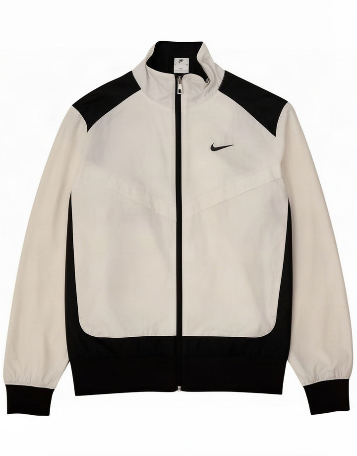 Chaqueta superior de chándal Nike para hombre, poliéster con bloques de color blanco pequeño