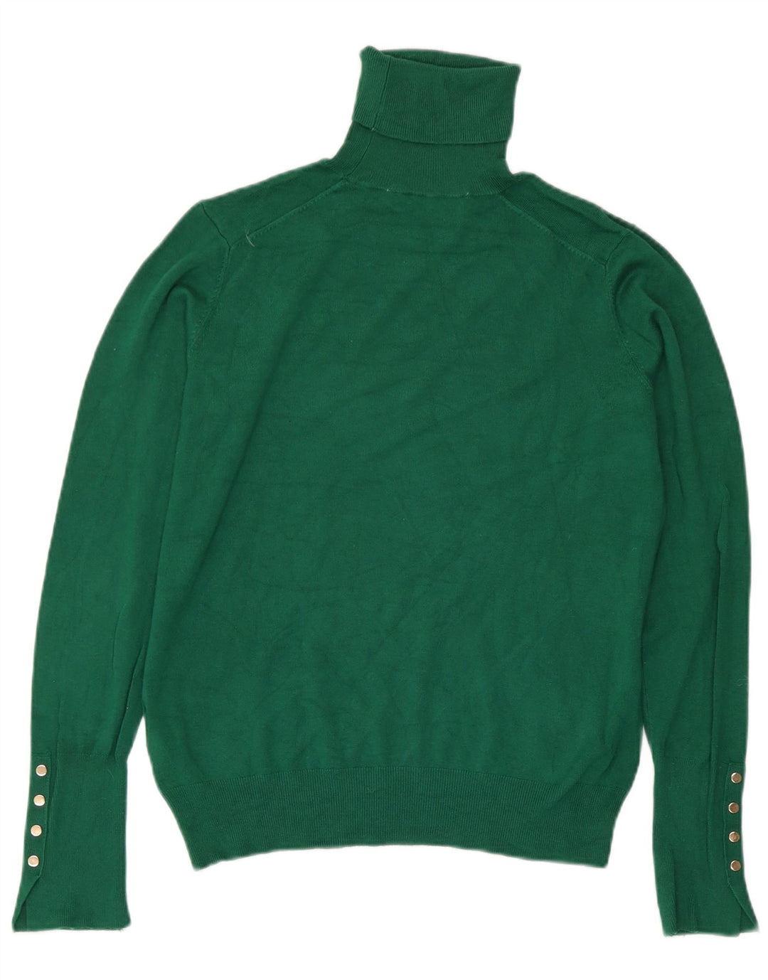 Zara - Jersey con cuello vuelto para mujer, talla 40, viscosa verde medio