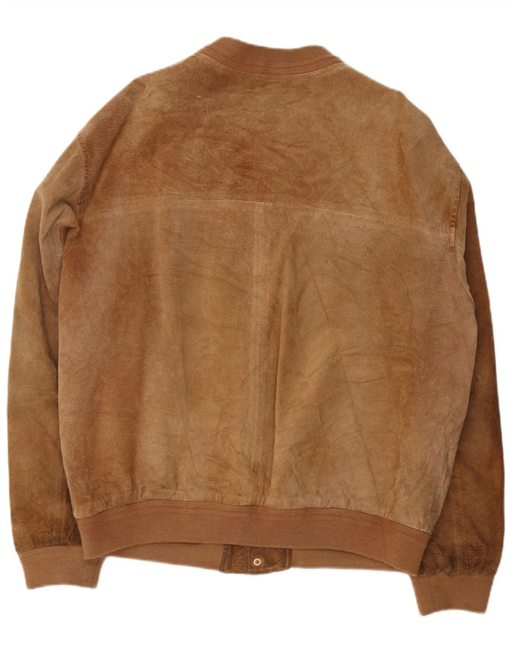 Essebi Chaqueta bomber de ante para hombre IT 54 2XL Cuero marrón