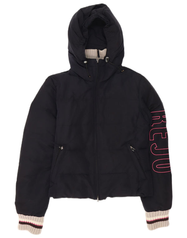 Chaqueta Acolchada Con Capucha Gráfica Mujer Kejo IT 42 Medium Azul Marino Poliamida