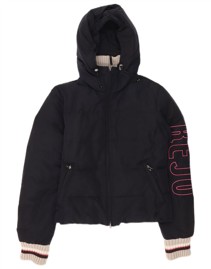 Chaqueta Acolchada Con Capucha Gráfica Mujer Kejo IT 42 Medium Azul Marino Poliamida