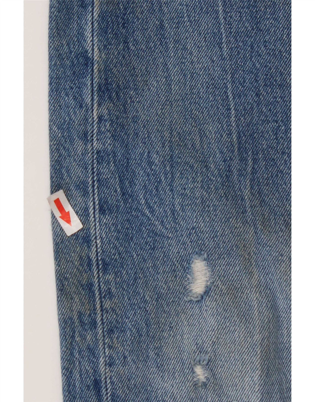 Levi's Mujer 501 Vaqueros Rectos Desgastados W28 L32 Algodón Azul