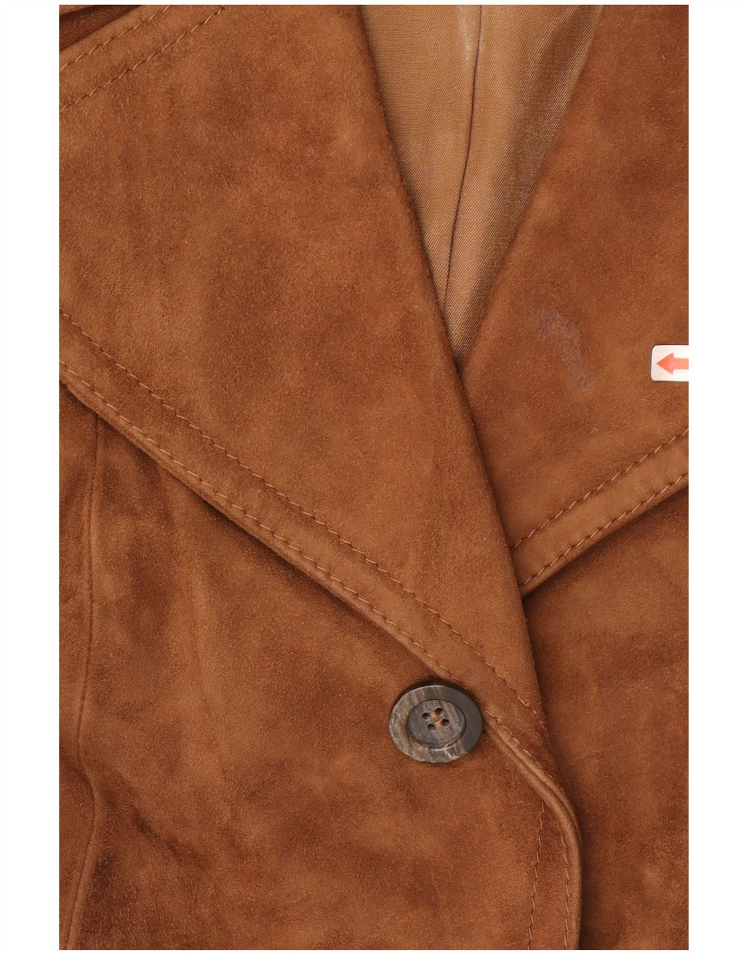 Vintage mujer 3 botones ante Blazer chaqueta IT 46 cuero marrón grande