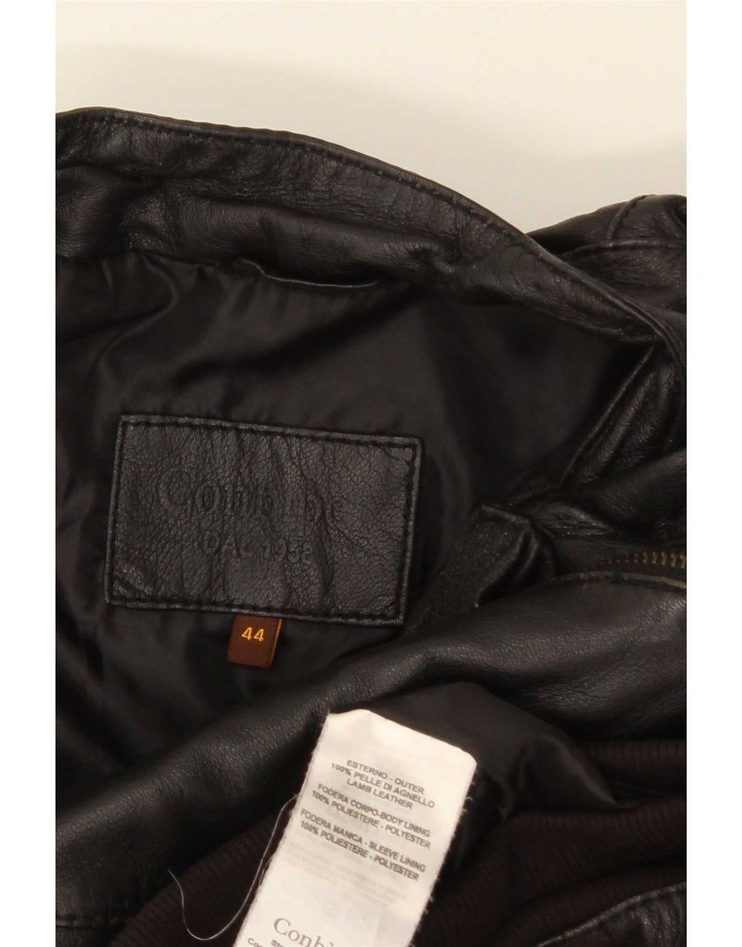Conbipel Chaqueta Bomber De Cuero Para Mujer IT 44 Medium Cuero Negro