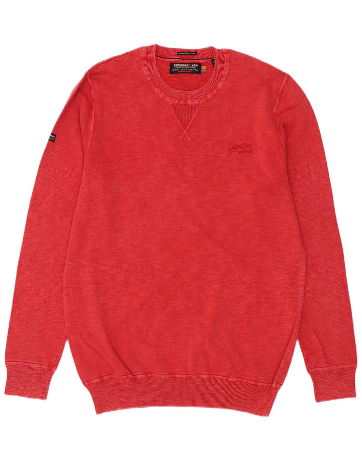 Superdry Jersey De Cuello Redondo Para Hombre Jersey De Algodón Rojo Grande