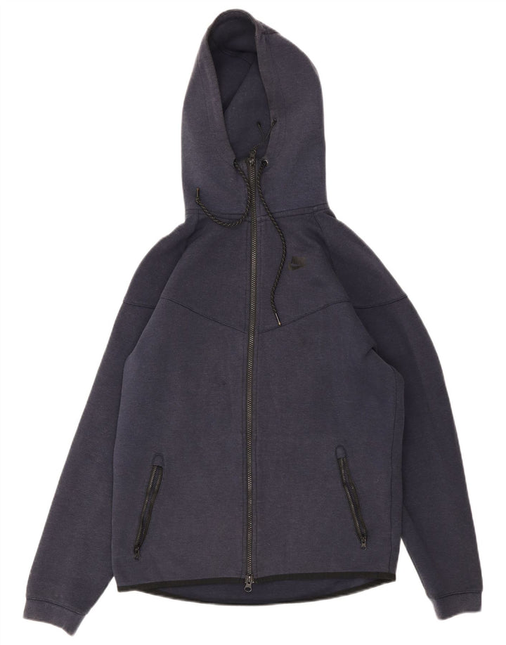 Nike - Sudadera con capucha y cremallera para hombre, algodón, color azul marino mediano
