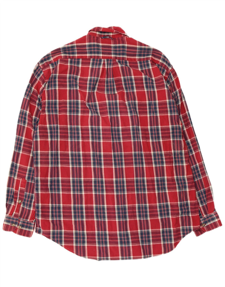 Camisa Tommy Hilfiger para hombre de algodón a cuadros rojos grandes