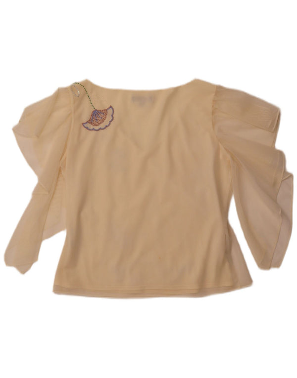 COAST Blusa transparente para mujer Top UK 46 Poliéster amarillo grande