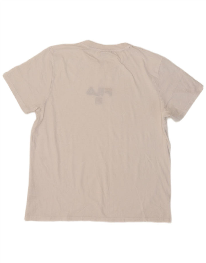 Fila Camiseta gráfica para hombre Top XL Algodón blanco