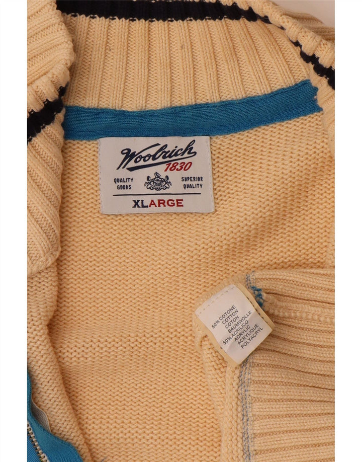 WOOLRICH Cárdigan gráfico para hombre XL Algodón beige