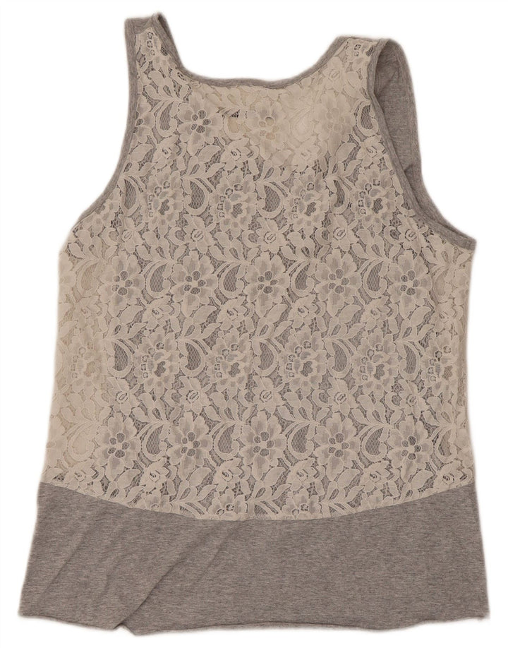 Gaelle Chaleco de gran tamaño para mujer US 1 2XS Algodón moteado gris