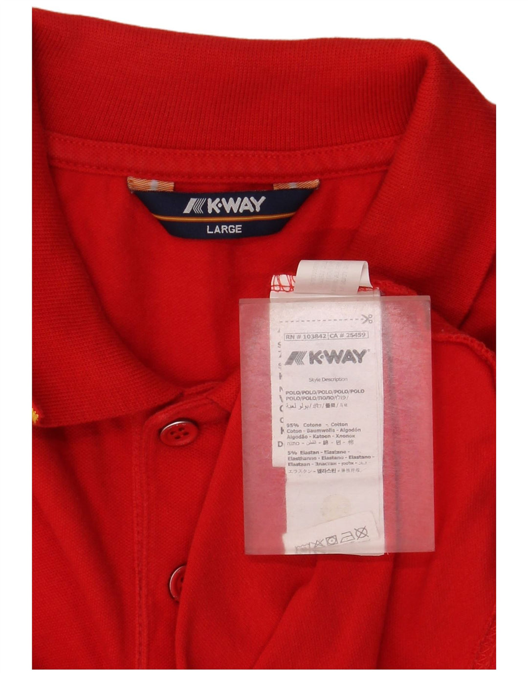 K-Way Polo para hombre de algodón con bloques de color rojo grande