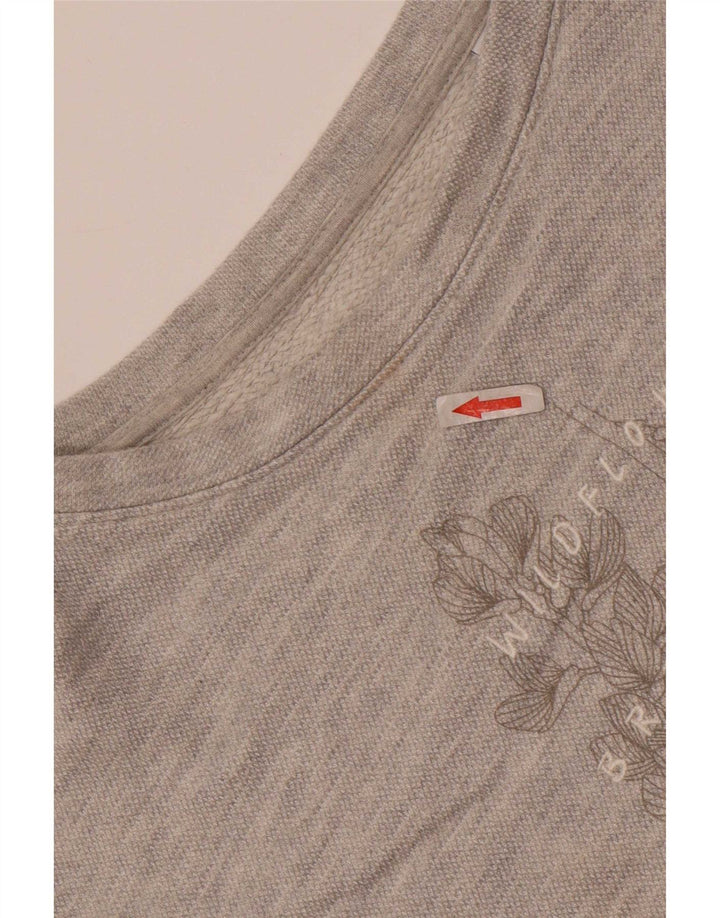 Mustang Sudadera de gran tamaño con gráfico para mujer, talla 10, color gris