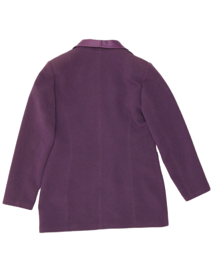 Vintage mujer 3 botones Blazer chaqueta Reino Unido 12 medio púrpura