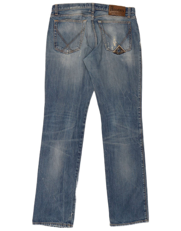 Roy Rogers Vaqueros rectos desgastados para hombre W34 L36 Algodón azul