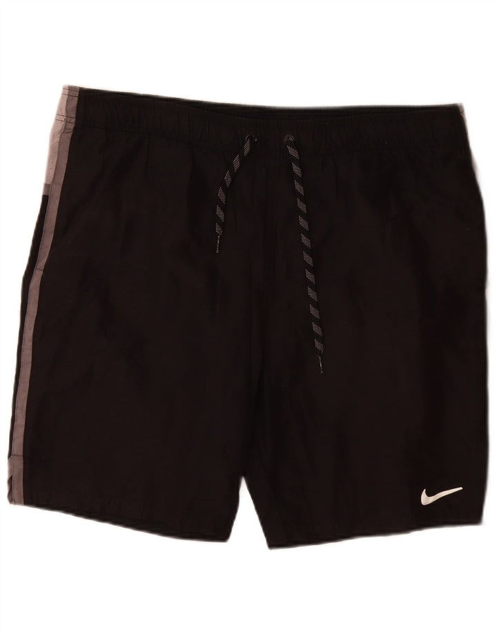 Pantalón corto deportivo Nike para hombre Poliéster color block en negro mediano