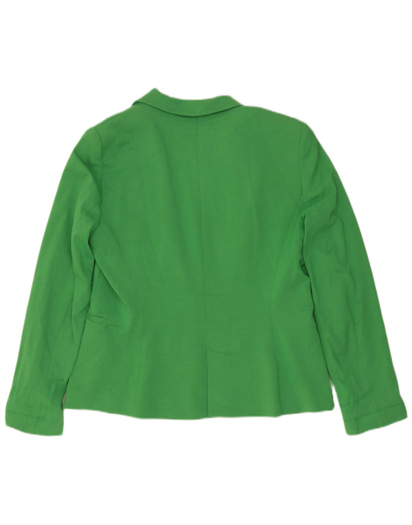 Zara Mujer Chaqueta Blazer De 1 Botón UK 40 XL Algodón Verde