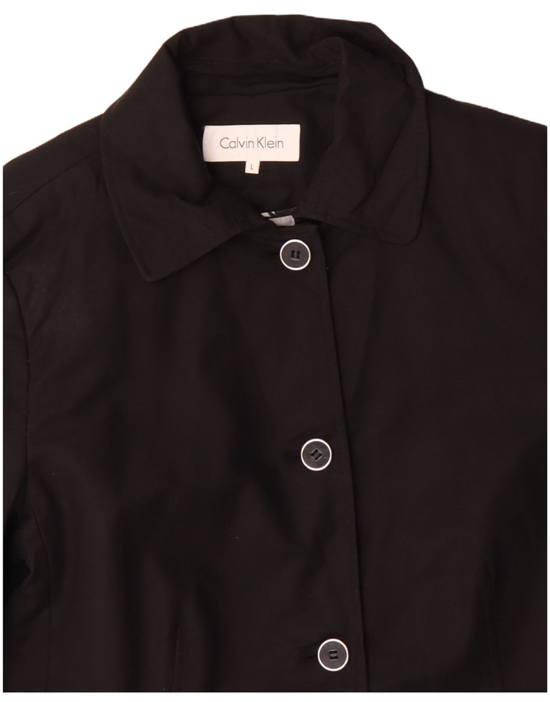 Calvin Klein Chaqueta Blazer de 4 Botones para Mujer UK 46 Grande Algodón Negro