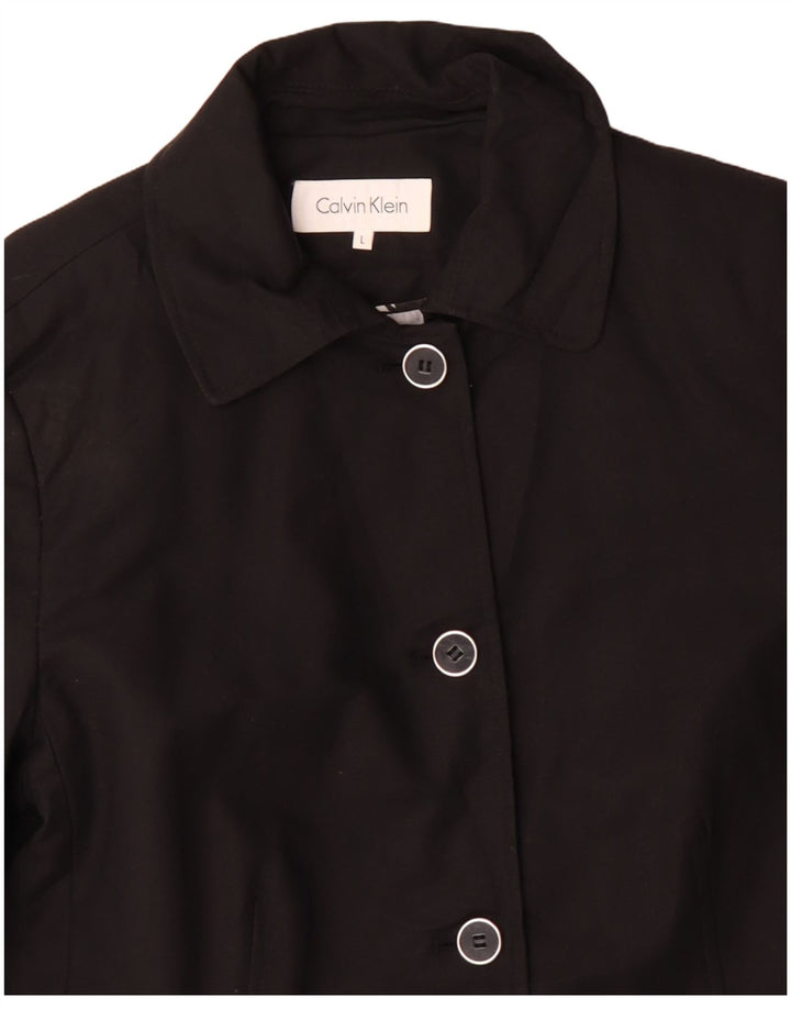 Calvin Klein Chaqueta Blazer de 4 Botones para Mujer UK 46 Grande Algodón Negro