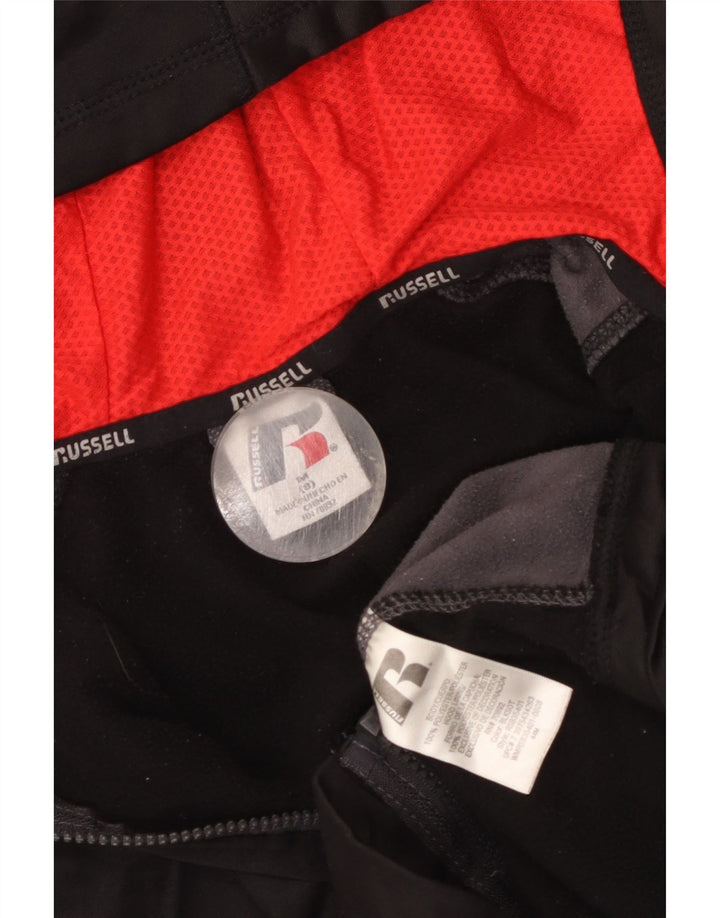 Russell Athletic Suéter con capucha y cremallera para niños 7-8 años Mediano Negro Colorblock