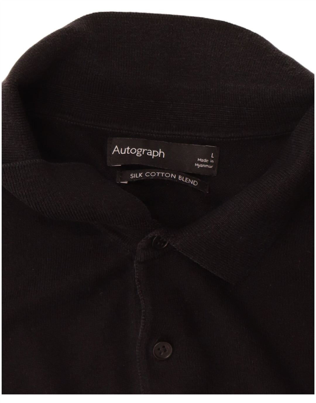 Marks & Spencer - Jersey con cuello tipo polo para hombre, talla grande, color negro