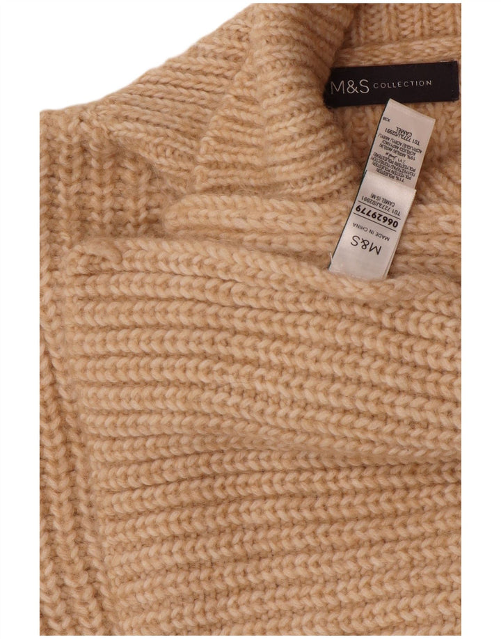 MARKS & SPENCER Jersey tipo poncho sin mangas para mujer UK 10 Small Beige
