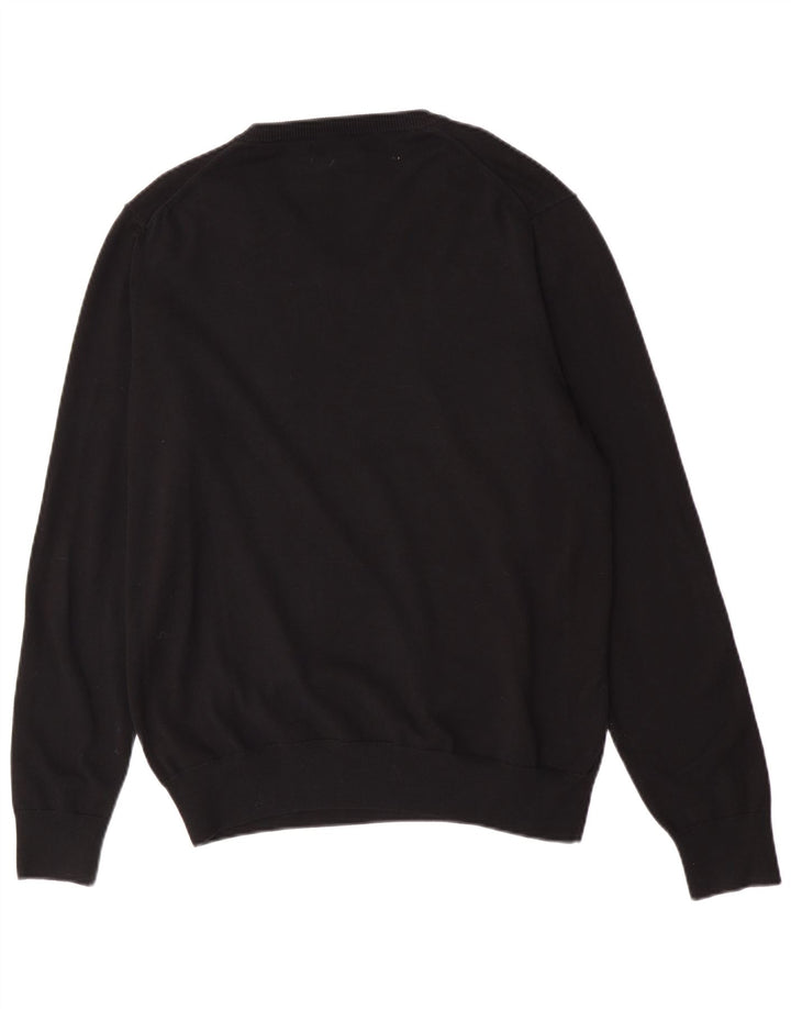 Marks & Spencer - Jersey con cuello en V para hombre, talla grande, algodón negro