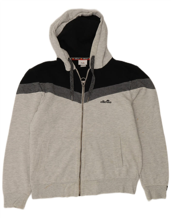 Ellesse - Sudadera con capucha y cremallera para hombre, talla grande, color gris