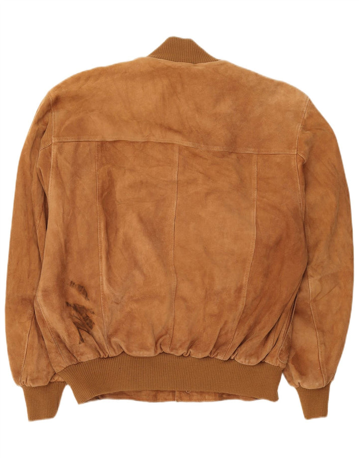 Vintage hombres ante bomber chaqueta IT 54 2XL cuero marrón